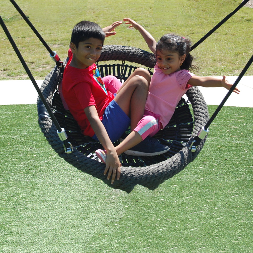 kids on swing