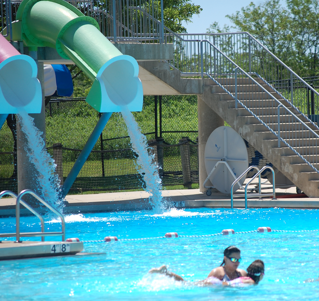 People learning to swim at Seascape